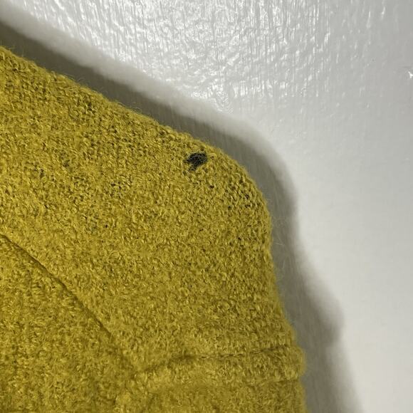 Tahari Wool Moto Jacket L Mustard Yellow Zip Up Boho Indie 2000s Retro Fall - Picture 4 of 9